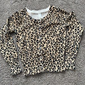 Girls toddler leopard print cardigan